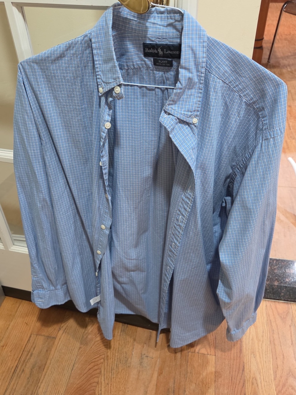 Ralph Lauren Light Blue Micro-Check Button-Down Shirt - Men's